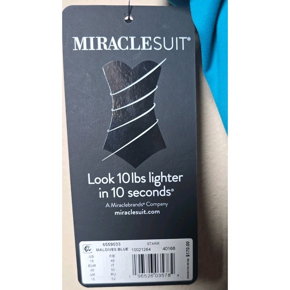 Miraclesuit NWT Maldives Blue Underwire Women's One Piece Swimsuit Size 16 t15 - Picture 5 of 8
